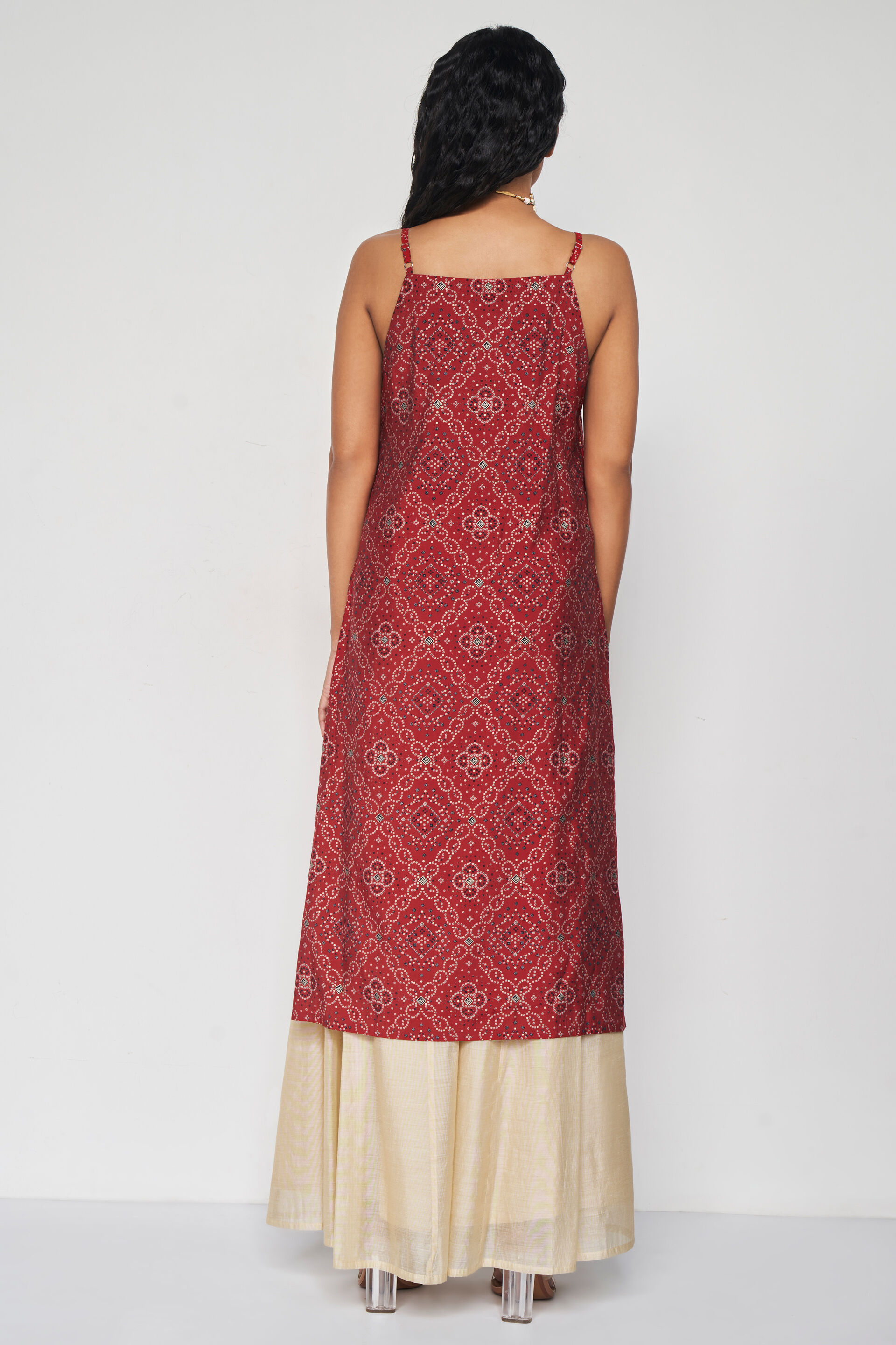 Reyna Printed Kurta, Red, image 7